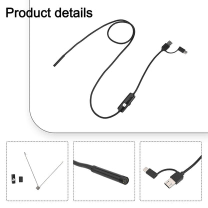 Hd Micro-Usb Type-C 3 In 1 Borescope 5.5Mm Smartphone Camera Endoscoop 1M Smile Home