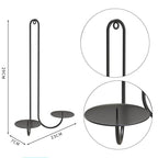 2 pc Wall Mounted Hanging Candle Holder Candlestick Sconces Black Wall Decor