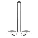 2 pc Wall Mounted Hanging Candle Holder Candlestick Sconces Black Wall Decor