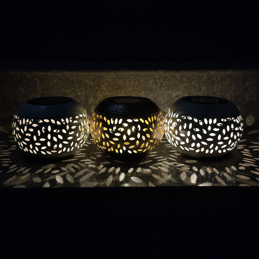 Solar Lantern Outdoor Waterproof, Solar Table Lights LED Metal Tabletop Light Solar Powered Decorative Lighting Lanterns for Desk, White