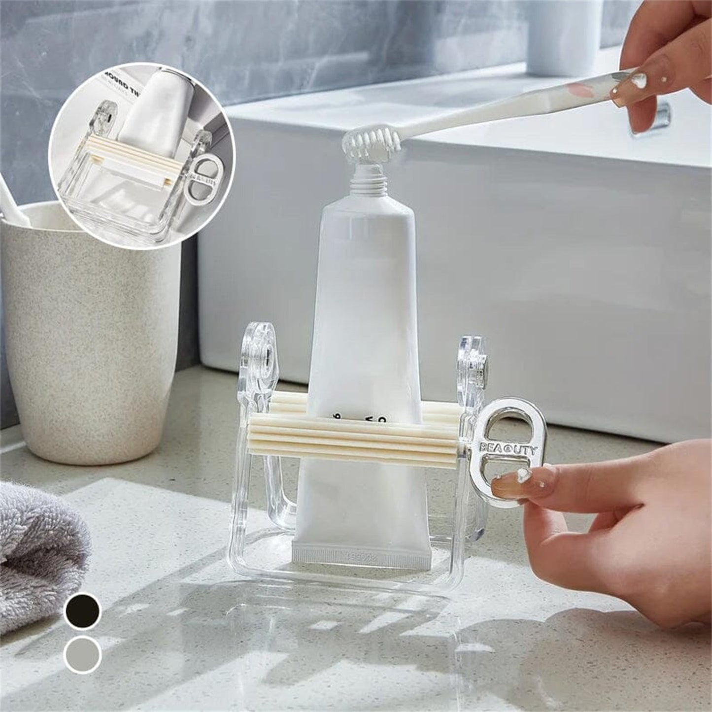 Luxury Paint Tube Squeezer Wringer Tool - Rolling Tube Squeeze Roller for Toothpaste - Toothpaste Tube Squeezer for Artists, Hair Salons, Painters - Daily Living Essential, (Black) 3.39x4.13x3.78 3.39" x 4.13" x 3.78" Black*2