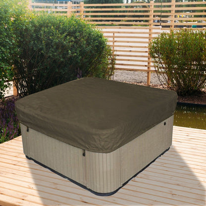 Square Hot Tub Cover - Outdoor Heavy Duty Protector for Patio Spas and Swimming Pools | Hard Covers For Hot Tub Waterproof Dust Cover for Hot Tubs, Jacuzzis, and Outdoor(Black -89.76x11.81") Coffee -84.64x11.81"