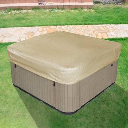 Square Hot Tub Cover - Outdoor Heavy Duty Protector for Patio Spas and Swimming Pools | Hard Covers For Hot Tub Waterproof Dust Cover for Hot Tubs, Jacuzzis, and Outdoor(Black -89.76x11.81") Coffee -84.64x11.81"