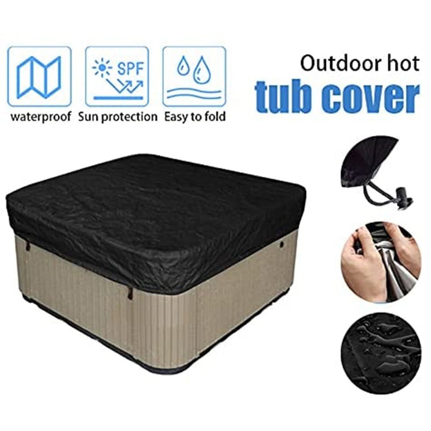 Square Hot Tub Cover - Outdoor Heavy Duty Protector for Patio Spas and Swimming Pools | Hard Covers For Hot Tub Waterproof Dust Cover for Hot Tubs, Jacuzzis, and Outdoor(Black -89.76x11.81") Coffee -84.64x11.81"