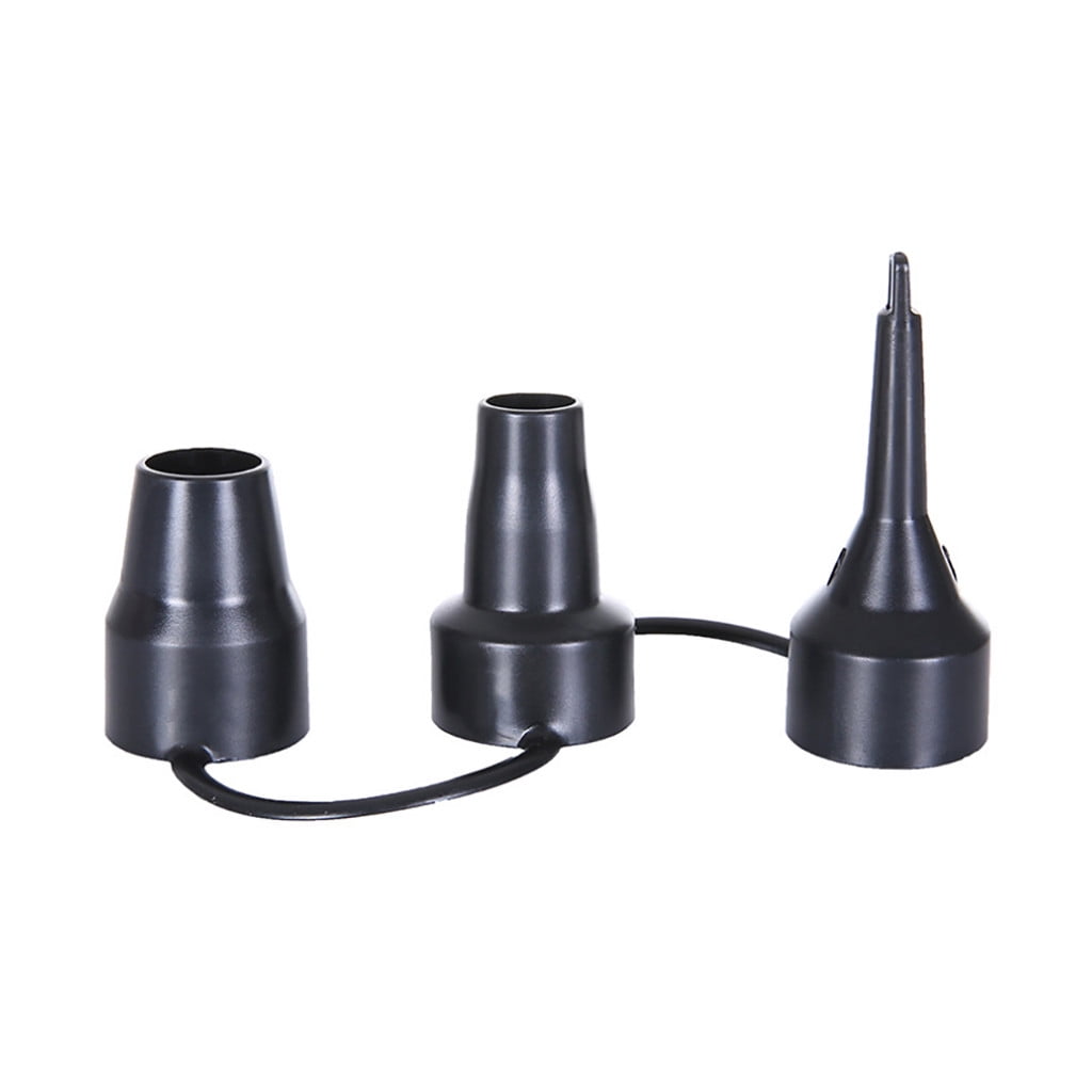 1 Piece 3-in-1 Plastic Nozzle Set for Air Pump, Pump Nozzle Head, Air Inflator Adaptor & Replacement Valves, 3, Inflation, Black, Size S