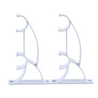 Curtain Rod Bracket, Double Curtain Rod Holder, Heavy Duty Curtain Rod Brackets, Drapery Wall Rods Bracket Holders, Curtain Rod Hooks for 1in Curtain Rods, 2 Pack, 5.12x3.15x0.79 5.12" x 3.15" x 0.79" Brown