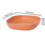 1Pc Square Cereal Bowls,Plastic Small Bowls For Kitchen,Reusable Lightweight Dinner Plate,Plastic Square Bowl,6 Inch Shallow Serving Bowls For Soup Salad Oatmeal Snack Dessert Ice Cream,Orange 5.51" x 5.51" x 1.18" Green