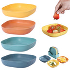 1Pc Square Cereal Bowls,Plastic Small Bowls For Kitchen,Reusable Lightweight Dinner Plate,Plastic Square Bowl,6 Inch Shallow Serving Bowls For Soup Salad Oatmeal Snack Dessert Ice Cream,Orange 5.51" x 5.51" x 1.18" Green