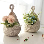 Woven Breads Baskets, Oval Small Fruit Baskets, Stackable Plastic Wicker Baskets for Serving Vegetables, Kitchen, Restaurant, Outdoor, Imitation Rattan, 1 Pcs, 7.48x5.11x2.75 12.99" x 10.63" Beige