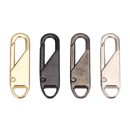 Zipper Pull Replacement, Heavy Duty Universal Zipper Puller, Detachable Zipper Pull Oval Tabs for Luggage Clothing Jackets Backpacks Boots Purse Coat, 4 Pcs, 1.46x0.43 1.46" x 0.43" Gold/4 Pcs