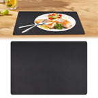 1 Piece Placemats,Plastic Table Mats, Rectangle Heat-Resistant Place Mat,Water-Proof Non-Slip Dining Table Mats,Wipeable Washable, Black, 43 x 30 cm