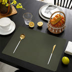 1 Piece Placemats,Plastic Table Mats, Rectangle Heat-Resistant Place Mat,Water-Proof Non-Slip Dining Table Mats,Wipeable Washable, Black, 43 x 30 cm