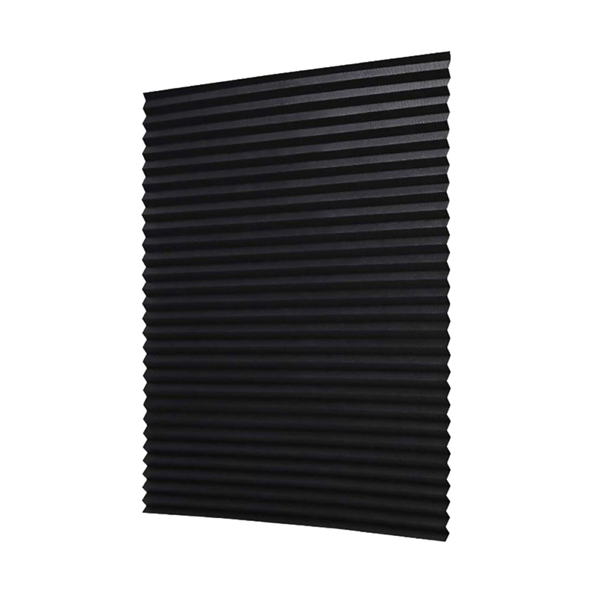 1 Pack Pleated Paper Blinds, Blackout Window Shades Cut to Size, Thermal Insulated No Drill Shades for Office Bedroom Living Room, Black 90x150cm