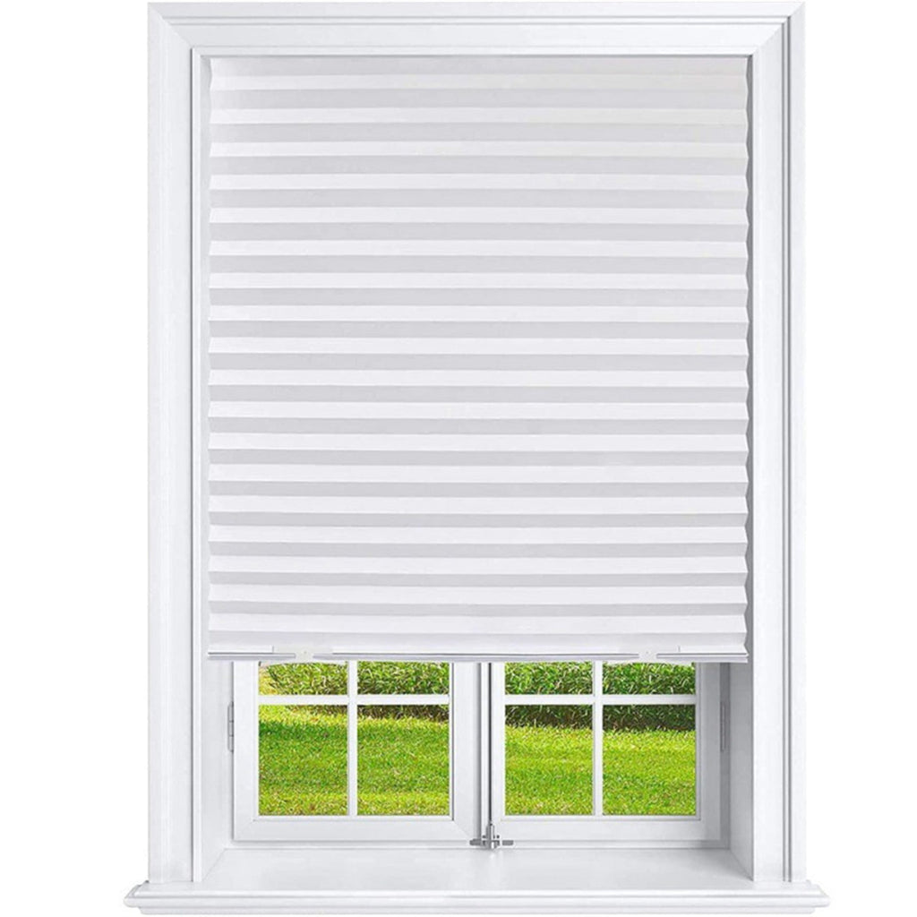 1 Pack Pleated Paper Blinds for Indoor Windows, Cut to Size Thermal Insulation Shades with No Tools and No Drilling for Office Bedroom Living Room, White 60x150cm