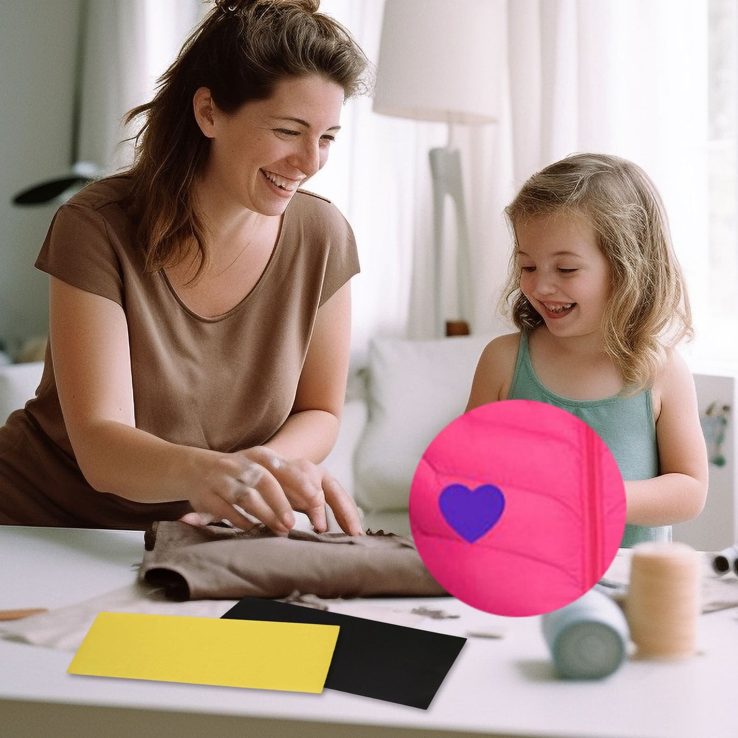 1Pcs Down Jacket Repair Patch Kit,Pre-Cut Nylon Patches for Clothes,Self-Adhesive Fabric Tape,Waterproof Lightweight Outdoor Repair Tape for Puffer Jacket Coat Tent Backpack,3'x7.87'(Pink) Yellow