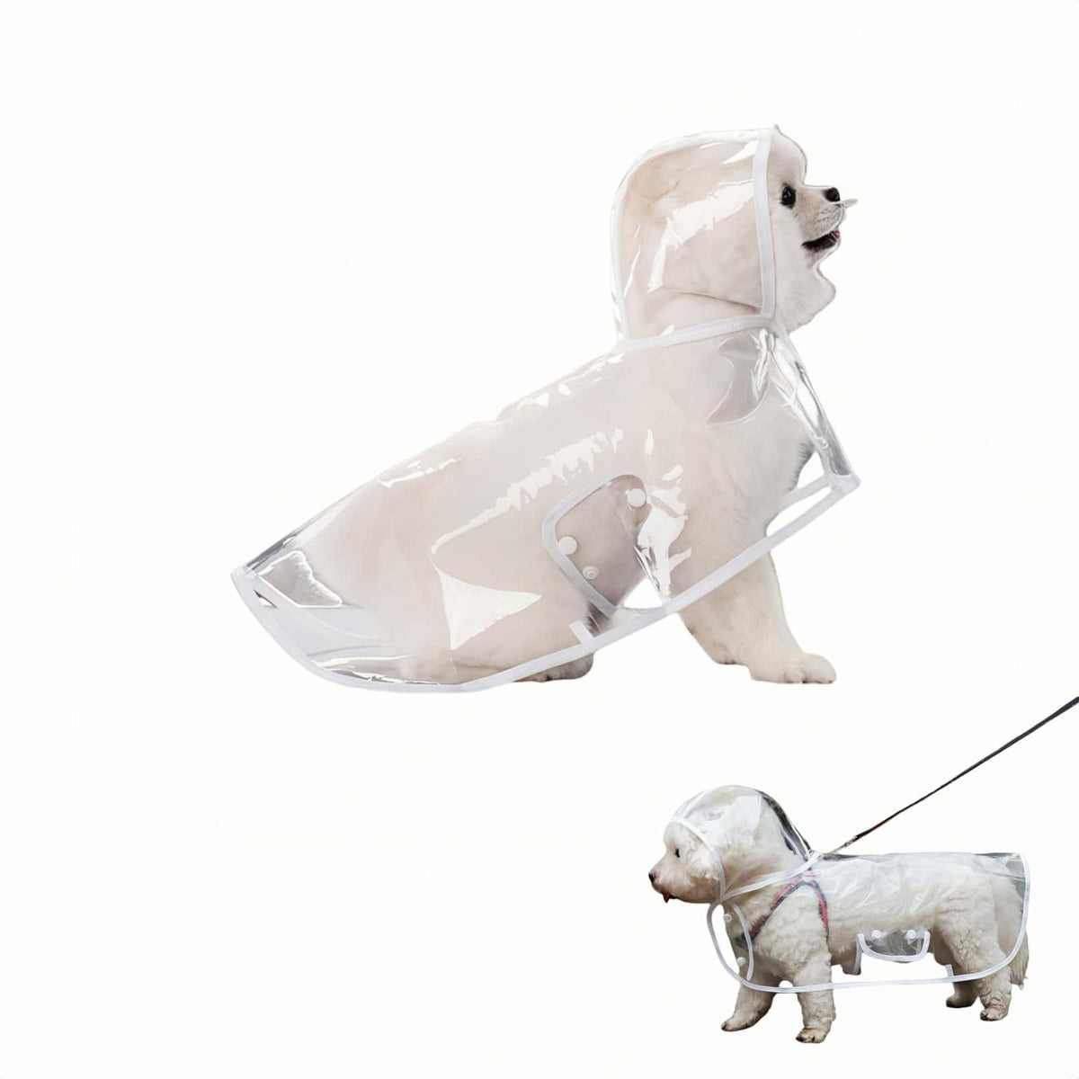 Dog Raincoat - Dog Raincoat - Waterproof Dog Coat - Transparent Rain Poncho - Dog Clothing - Rain Suit - Hooded Jacket - Dog Accessories - Walking Supplies - Dog Supplies - Outdoor Pet - Transparent - 1 Piece