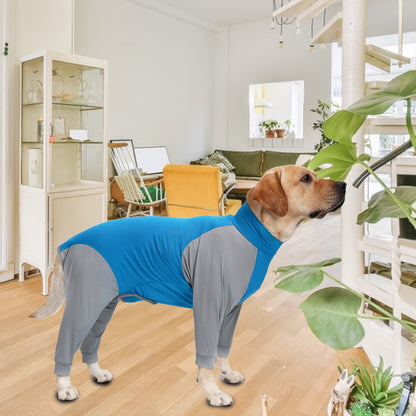 Vnanda Dog Onesie Surgery Recovery Suit for Large Medium Bodysuit Dogs Pajamas PJS Full Body for Shedding, Prevent Licking, Wound Protection L Blue