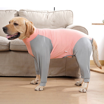Vnanda Dog Onesie Surgery Recovery Suit for Large Medium Bodysuit Dogs Pajamas PJS Full Body for Shedding, Prevent Licking, Wound Protection L Blue