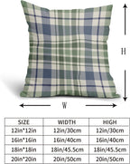 2 Pack Fall Plaid Pillow Covers, Buffalo Tartan Decorative Cushion Cases for Couch, Sofa and Bed, 20x20, Blue Sage Green