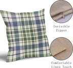 2 Pack Fall Plaid Pillow Covers, Buffalo Tartan Decorative Cushion Cases for Couch, Sofa and Bed, 20x20, Blue Sage Green