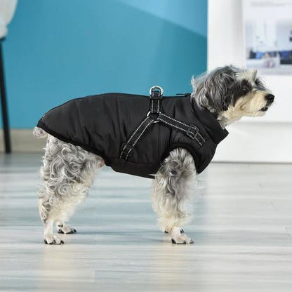 Warm Dog Jacket, Snowproof Windproof Waterproof Dog Winter Coat for Cold Weather - Soft Fleece Lining and Warm Thick Padded Dog Snow Coat for Puppy Small Medium Large Dogs XL black