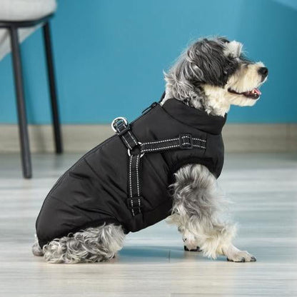 Warm Dog Jacket, Snowproof Windproof Waterproof Dog Winter Coat for Cold Weather - Soft Fleece Lining and Warm Thick Padded Dog Snow Coat for Puppy Small Medium Large Dogs XL black