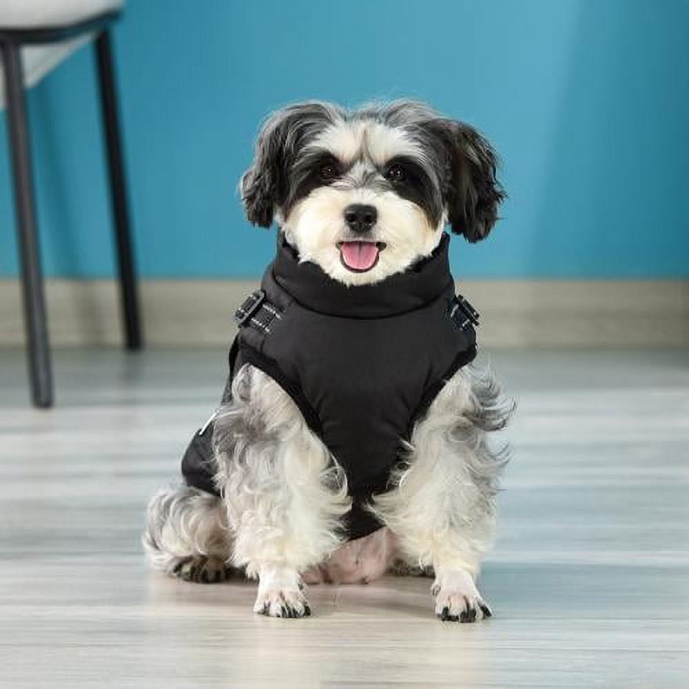 Warm Dog Jacket, Snowproof Windproof Waterproof Dog Winter Coat for Cold Weather - Soft Fleece Lining and Warm Thick Padded Dog Snow Coat for Puppy Small Medium Large Dogs XL black