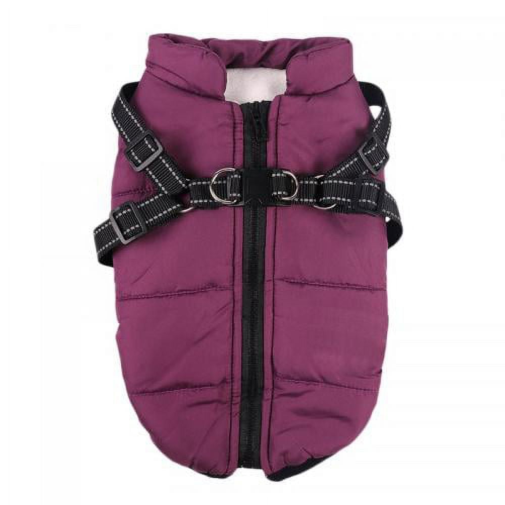 Warm Dog Jacket, Snowproof Windproof Waterproof Dog Winter Coat for Cold Weather - Soft Fleece Lining and Warm Thick Padded Dog Snow Coat for Puppy Small Medium Large Dogs M purple