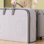 Heavy Duty Storage with Reinforced Handles, Extra Large Storage Bags, Clothes Tote Bag, Thickened Double Zipper, Space Saving Travel, Collapsible and Space-Saving, Full Opening Design (Medium Size) Gray