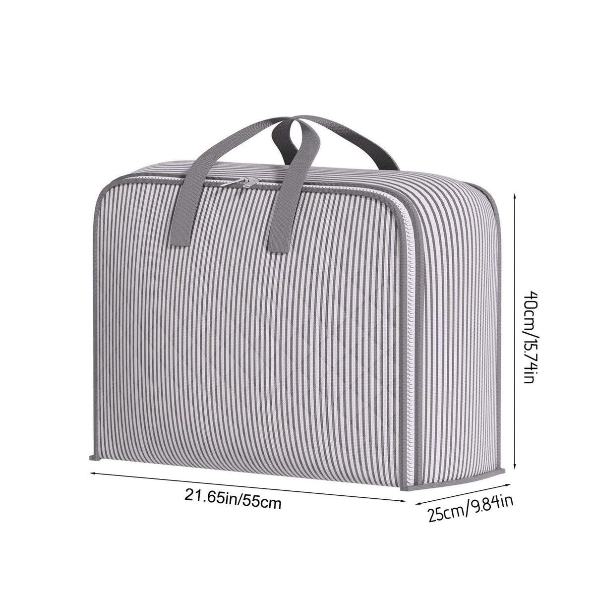 Heavy Duty Storage with Reinforced Handles, Extra Large Storage Bags, Clothes Tote Bag, Thickened Double Zipper, Space Saving Travel, Collapsible and Space-Saving, Full Opening Design (Medium Size) Gray