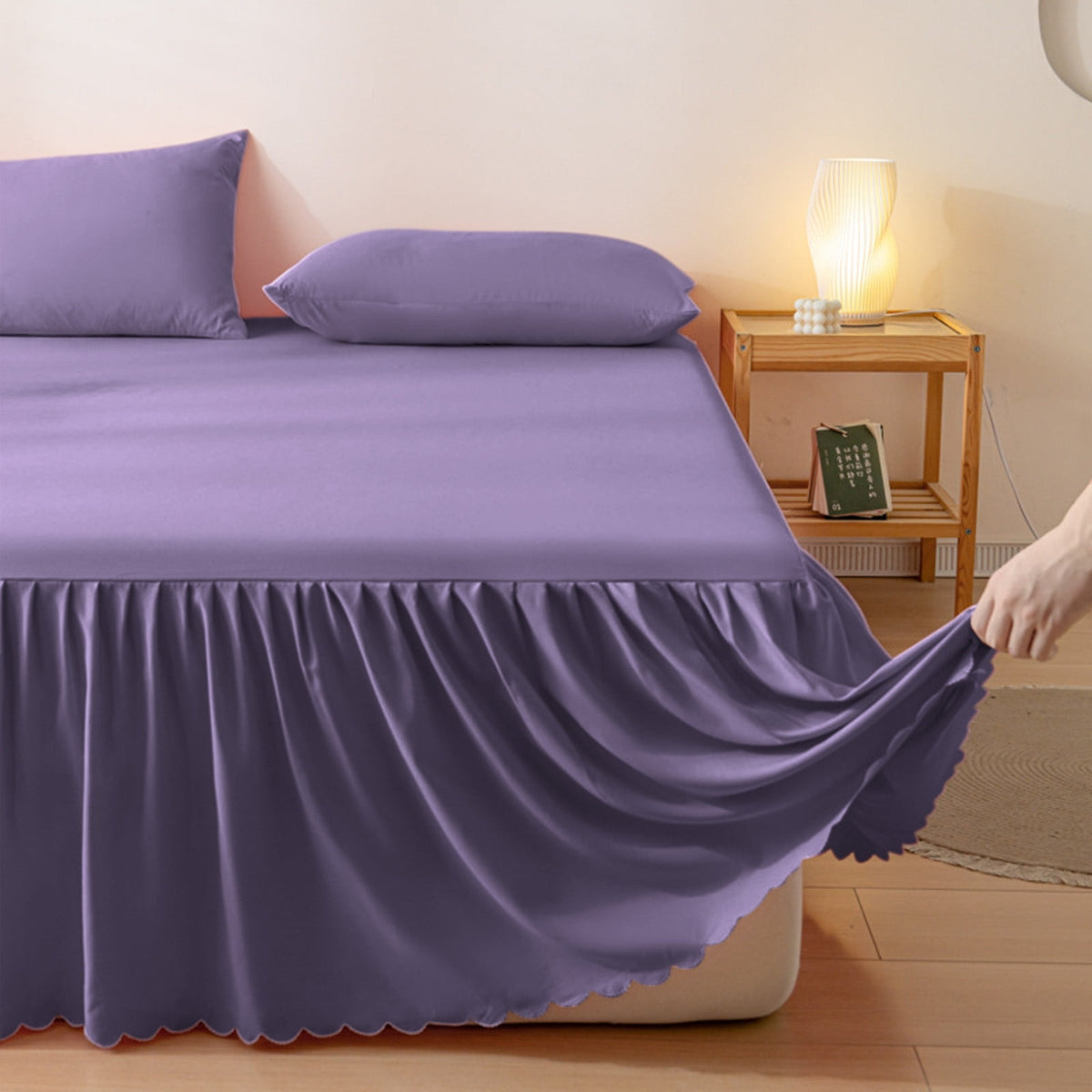 Bed Skirt Queen Size Ruffled Bed Skirt with Split Corners, Queen Bed Skirt Drop, Queen Size Bed Skirt, for Ruffled Bed Skirt with Split Corners, Bed Skirt Queen Size Khaki