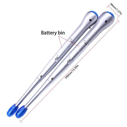1 Pair Electronic Drumsticks, Adjustable Sensitivity Intelligent Electric Light Up Drumsticks, Electronic Air Drum Sticks, Rock Beat Drum Stick, Percussion Instrument Tool Silver