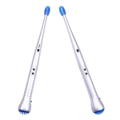 1 Pair Electronic Drumsticks, Adjustable Sensitivity Intelligent Electric Light Up Drumsticks, Electronic Air Drum Sticks, Rock Beat Drum Stick, Percussion Instrument Tool Silver