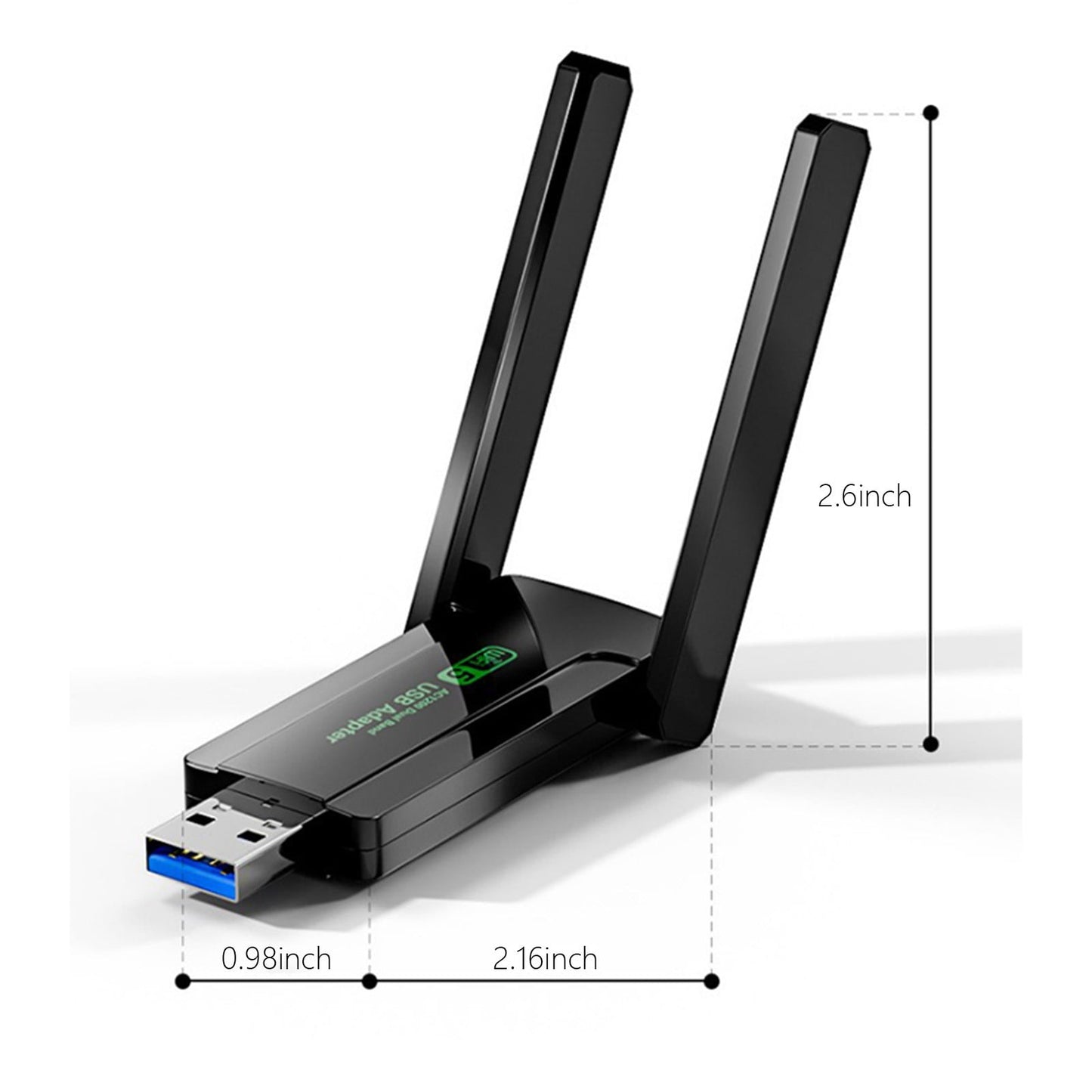 WiFi Extender, WiFi Range Extender, 1300M 2.4G/5G Wireless Internet Booster, Wireless Signal Booster Repeater Internet WiFi, USB WiFi Adapter, for Home, USB Interface Black