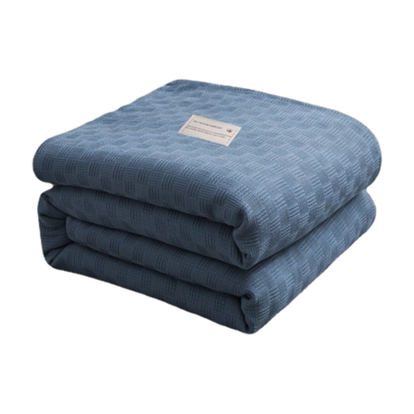 59x39" 100% Cottons Blanket, Soft and Breathable Bed Blanket, Multi-functional Bed Blanket for All Season, Machines Washable Bed Couch for Home Living Room Bedroom Office Travel Blue