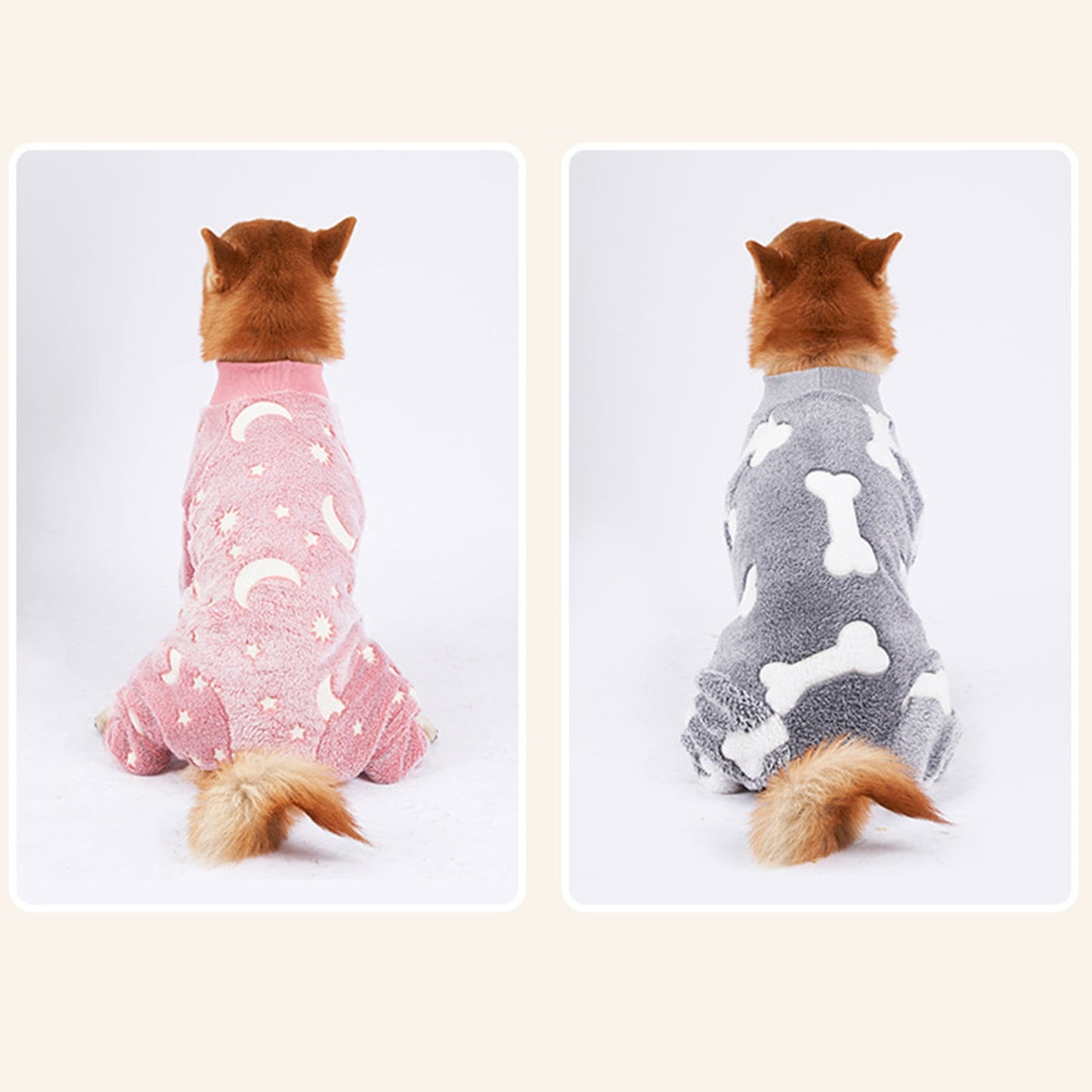 Bobasndm Turtleneck Dog Clothes Pajamas,Autumn Winter Dog Jumpsuit Coat,Winter Soft Warm Flannel Pajamas Jumpsuit for Medium Large Dog XL Grey
