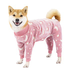 Bobasndm Turtleneck Dog Clothes Pajamas,Autumn Winter Dog Jumpsuit Coat,Winter Soft Warm Flannel Pajamas Jumpsuit for Medium Large Dog 2XL Pink