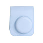 For Instax Mini 12 Camera Case PU Leather Soft Silicone Cover Bag for Fujifilm Polaroid Film Camera Bag w/Shoulder Strap Hydrangea blue