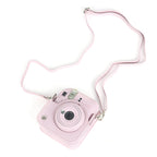 For Instax Mini 12 Camera Case PU Leather Soft Silicone Cover Bag for Fujifilm Polaroid Film Camera Bag w/Shoulder Strap Mint Green