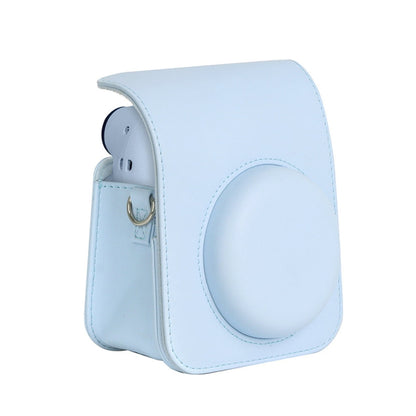 For Instax Mini 12 Camera Case PU Leather Soft Silicone Cover Bag for Fujifilm Polaroid Film Camera Bag w/Shoulder Strap Mint Green