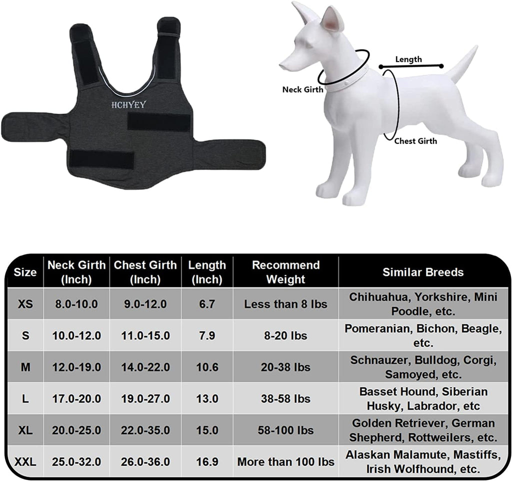 Dog Jacket, Skin-Friendly Dog Calming Vest - Dog Shirt for Thunder, Fireworks and Separation - Keep Pet Calm Without Medicine & Training, Anti Anxiety Vest for Dogs 2XL Gray