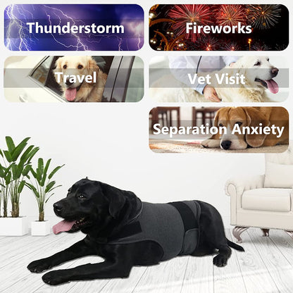 Dog Jacket, Skin-Friendly Dog Calming Vest - Dog Shirt for Thunder, Fireworks and Separation - Keep Pet Calm Without Medicine & Training, Anti Anxiety Vest for Dogs XS Light Grey