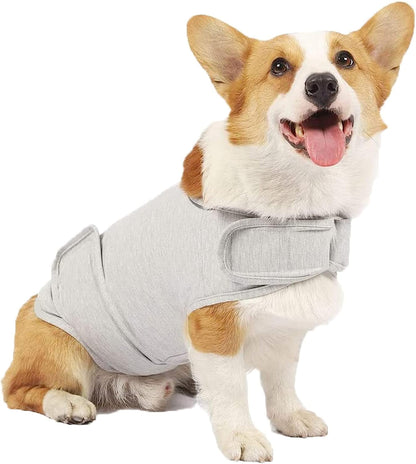 Dog Jacket, Skin-Friendly Dog Calming Vest - Dog Shirt for Thunder, Fireworks and Separation - Keep Pet Calm Without Medicine & Training, Anti Anxiety Vest for Dogs L Light Grey
