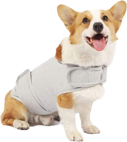 Dog Jacket, Skin-Friendly Dog Calming Vest - Dog Shirt for Thunder, Fireworks and Separation - Keep Pet Calm Without Medicine & Training, Anti Anxiety Vest for Dogs 2XL Light Grey