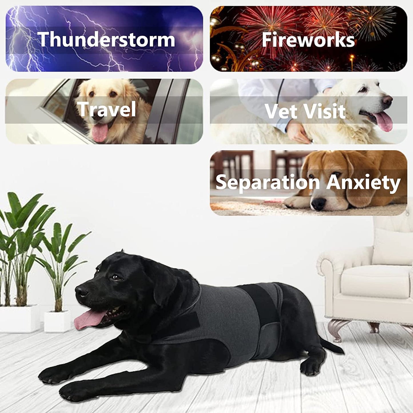 Dog Jacket, Skin-Friendly Dog Calming Vest - Dog Shirt for Thunder, Fireworks and Separation - Keep Pet Calm Without Medicine & Training, Anti Anxiety Vest for Dogs XL Rose Red