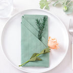 Cotton Linen Napkins Bulk 17"x17" Stonewashed Cloth Dinner Napkins Rustic Thick Table Napkins for Fall Thanksgiving Christmas Party Wedding Decoration (Set of 4, Sage) Dusty Pink