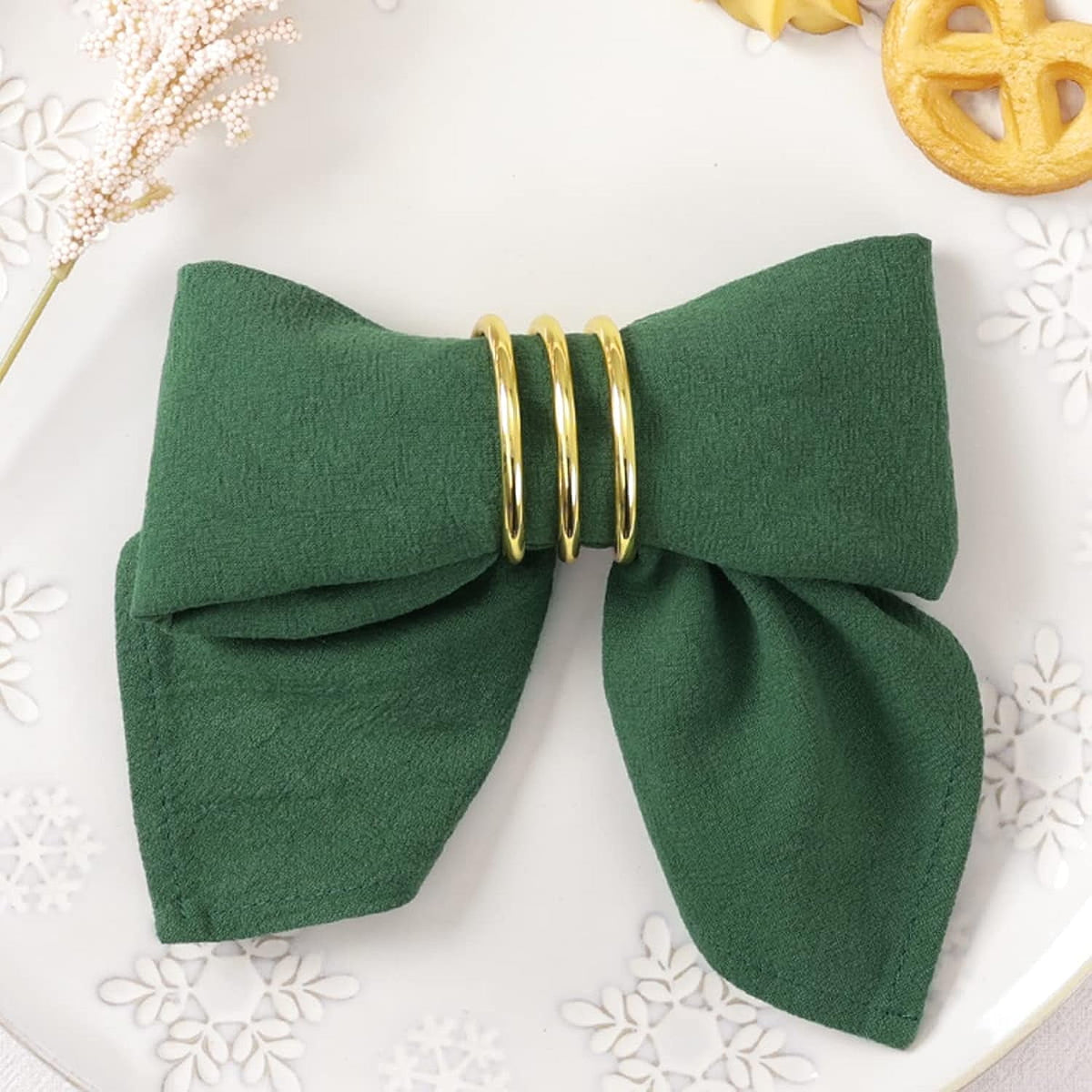 Cotton Linen Napkins Bulk 17"x17" Stonewashed Cloth Dinner Napkins Rustic Thick Table Napkins for Fall Thanksgiving Christmas Party Wedding Decoration (Set of 4, Sage) Emerald Green