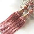 2pcs Large Tie Backs Ball Tassel Curtain Rope Tieback,Gold Pink