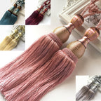 2pcs Large Tie Backs Ball Tassel Curtain Rope Tieback,Gold Red