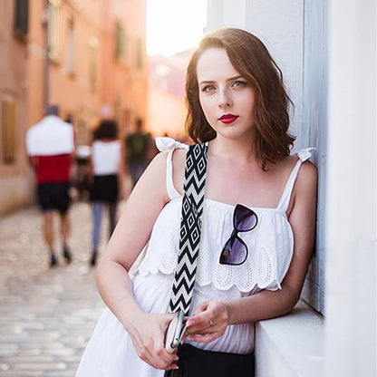 Replacement Crossbody Strap Handbag Guitar Strap Purse Shoulder Strap Adjustable Retro Jacquard - Dark blue